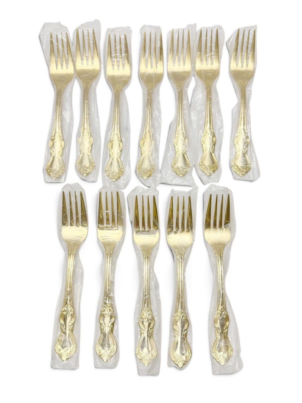 Reed & Barton Golden Marlborough Gold Electoplate Set of 12 Salad Forks NEW